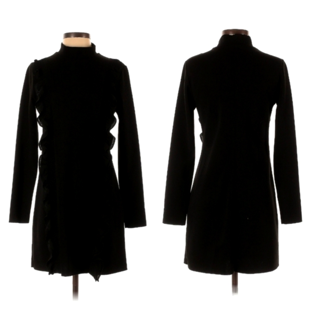 Zara W&B Black Turtleneck Sweater Dress - Size S